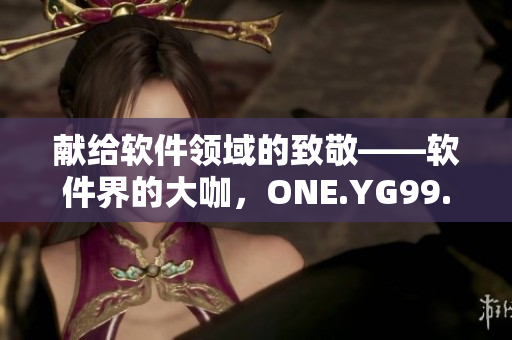 献给软件领域的致敬——软件界的大咖，ONE.YG99.AQQ