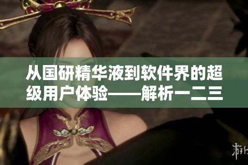 从国研精华液到软件界的超级用户体验——解析一二三区区别
