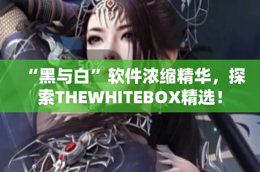 “黑与白”软件浓缩精华，探索THEWHITEBOX精选！