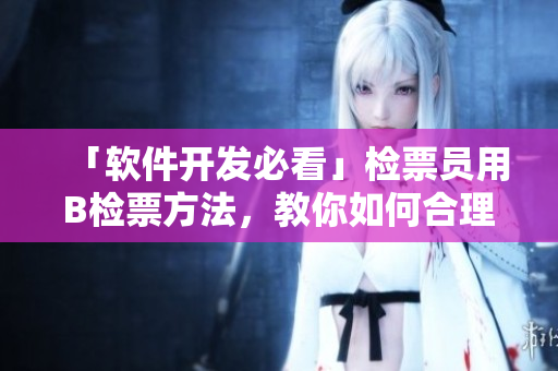 「软件开发必看」检票员用B检票方法，教你如何合理规划程序尺寸