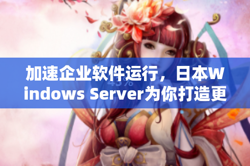 加速企业软件运行，日本Windows Server为你打造更完美的IT环境