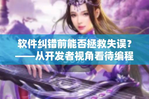 软件纠错前能否拯救失误？——从开发者视角看待编程错误处理