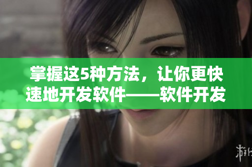掌握这5种方法，让你更快速地开发软件——软件开发最快捷方式