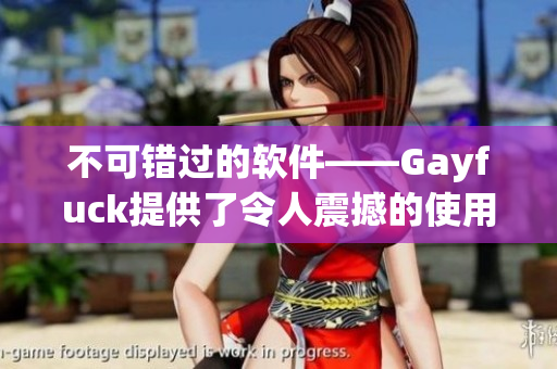 不可错过的软件——Gayfuck提供了令人震撼的使用体验