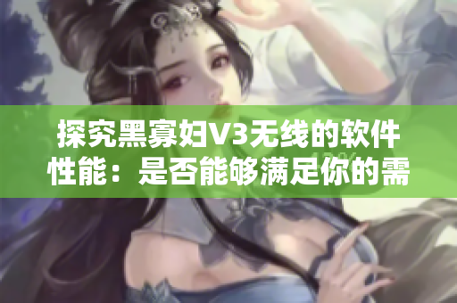 探究黑寡妇V3无线的软件性能：是否能够满足你的需求？