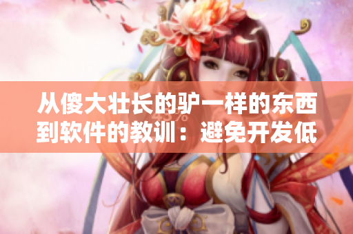 从傻大壮长的驴一样的东西到软件的教训：避免开发低效无用的产品