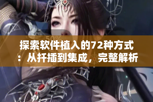 探索软件植入的72种方式：从扦插到集成，完整解析！