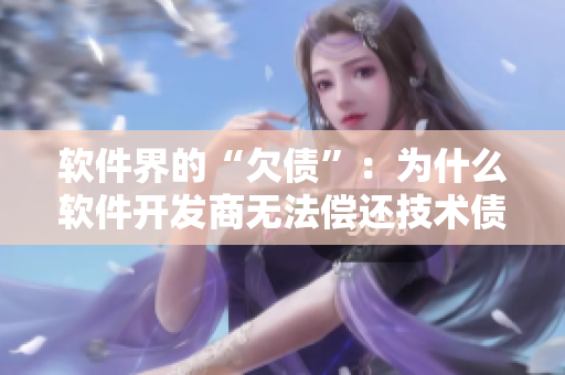 软件界的“欠债”：为什么软件开发商无法偿还技术债务？