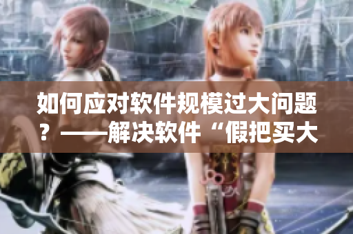 如何应对软件规模过大问题？——解决软件“假把买大了”的烦恼