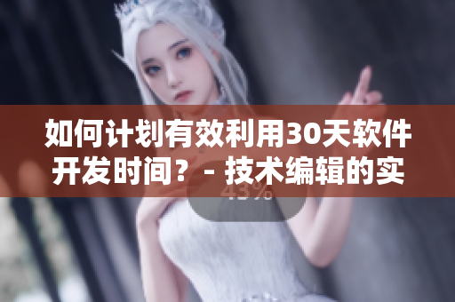 如何计划有效利用30天软件开发时间？- 技术编辑的实用建议
