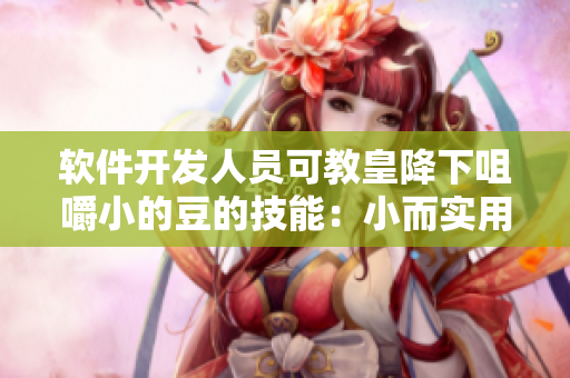 软件开发人员可教皇降下咀嚼小的豆的技能：小而实用的代码编写技巧