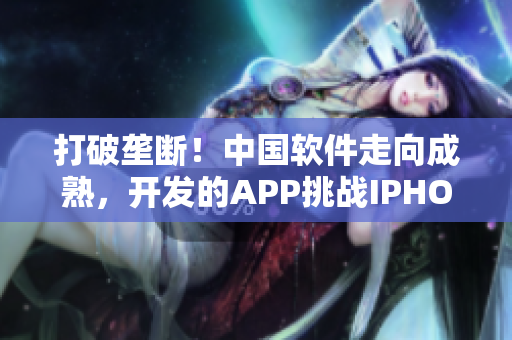 打破垄断！中国软件走向成熟，开发的APP挑战IPHONE