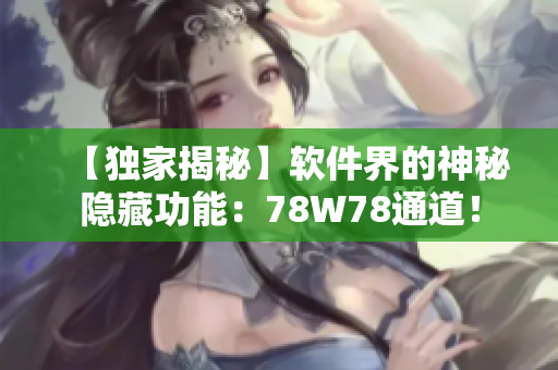 【独家揭秘】软件界的神秘隐藏功能：78W78通道！