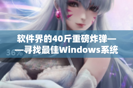 软件界的40斤重磅炸弹——寻找最佳Windows系统清理工具