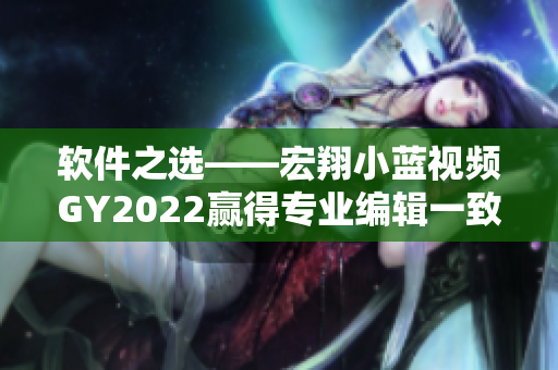 软件之选——宏翔小蓝视频GY2022赢得专业编辑一致推崇