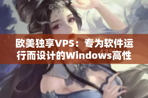 欧美独享VPS：专为软件运行而设计的Windows高性能实例